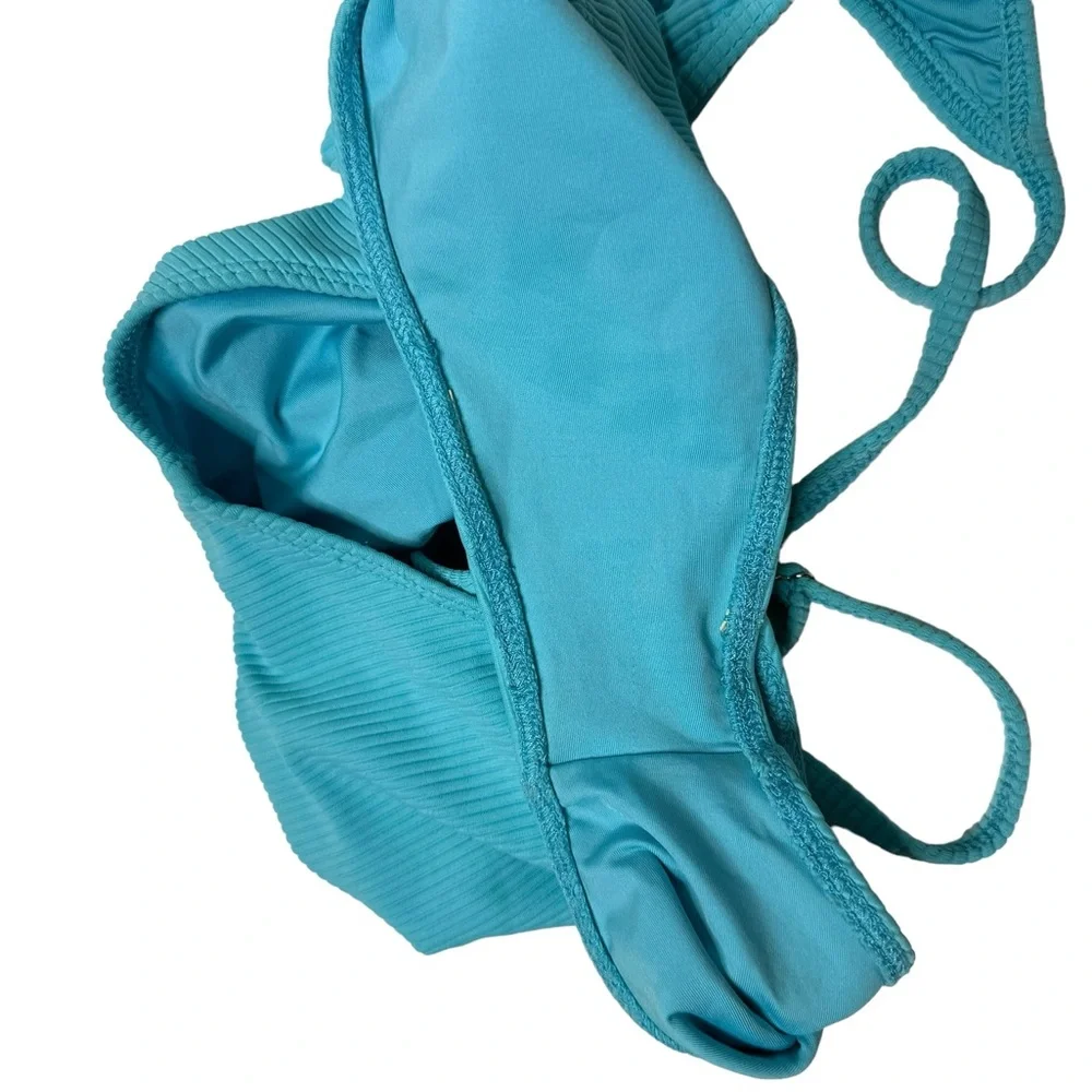 Frankie’s Bikinis | Mallory Ribbed One Piece in Oasis Blue Medium